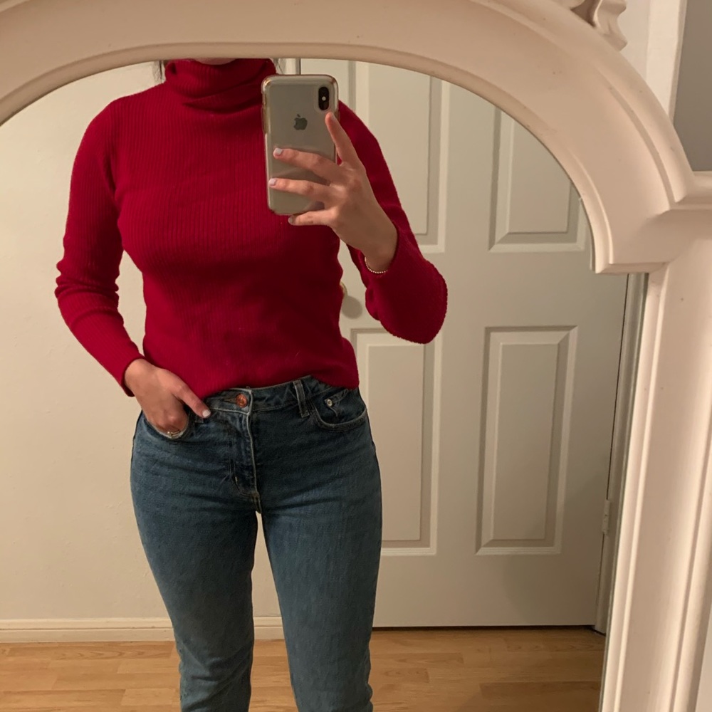 Red/Cranberry Gap Italian Merino Turtleneck